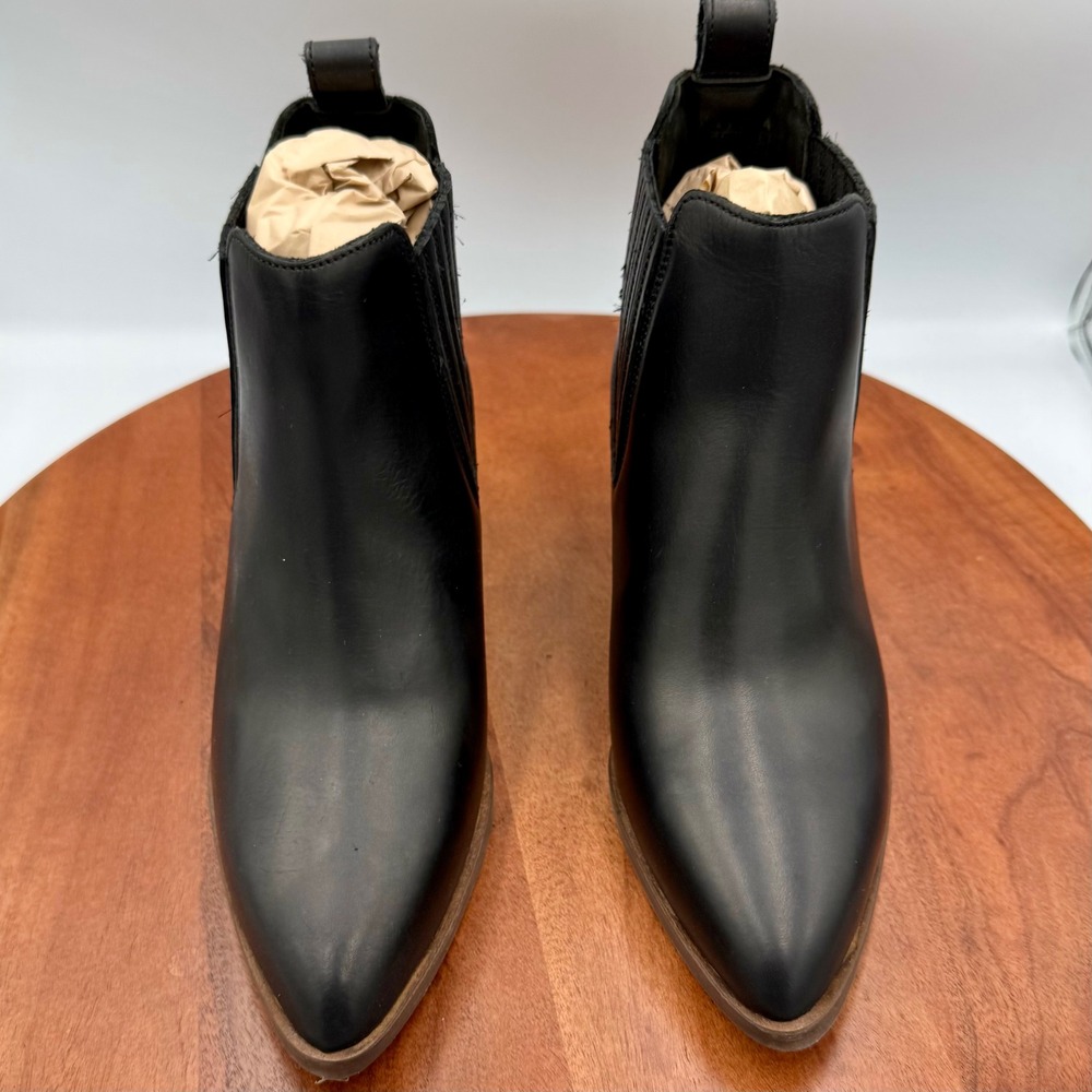 Patina Portland Leather Dakota Chelsea Ankle Boots Black Leather Western W 6.5
